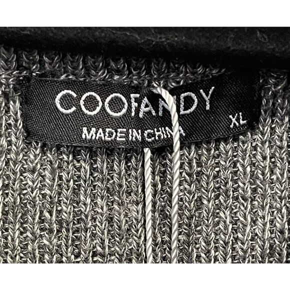 NWT COOFANDY Pullover Sweater Men's XL Gray Soft Knit Cowl Style Funnel Neck New - Picture 5 of 9